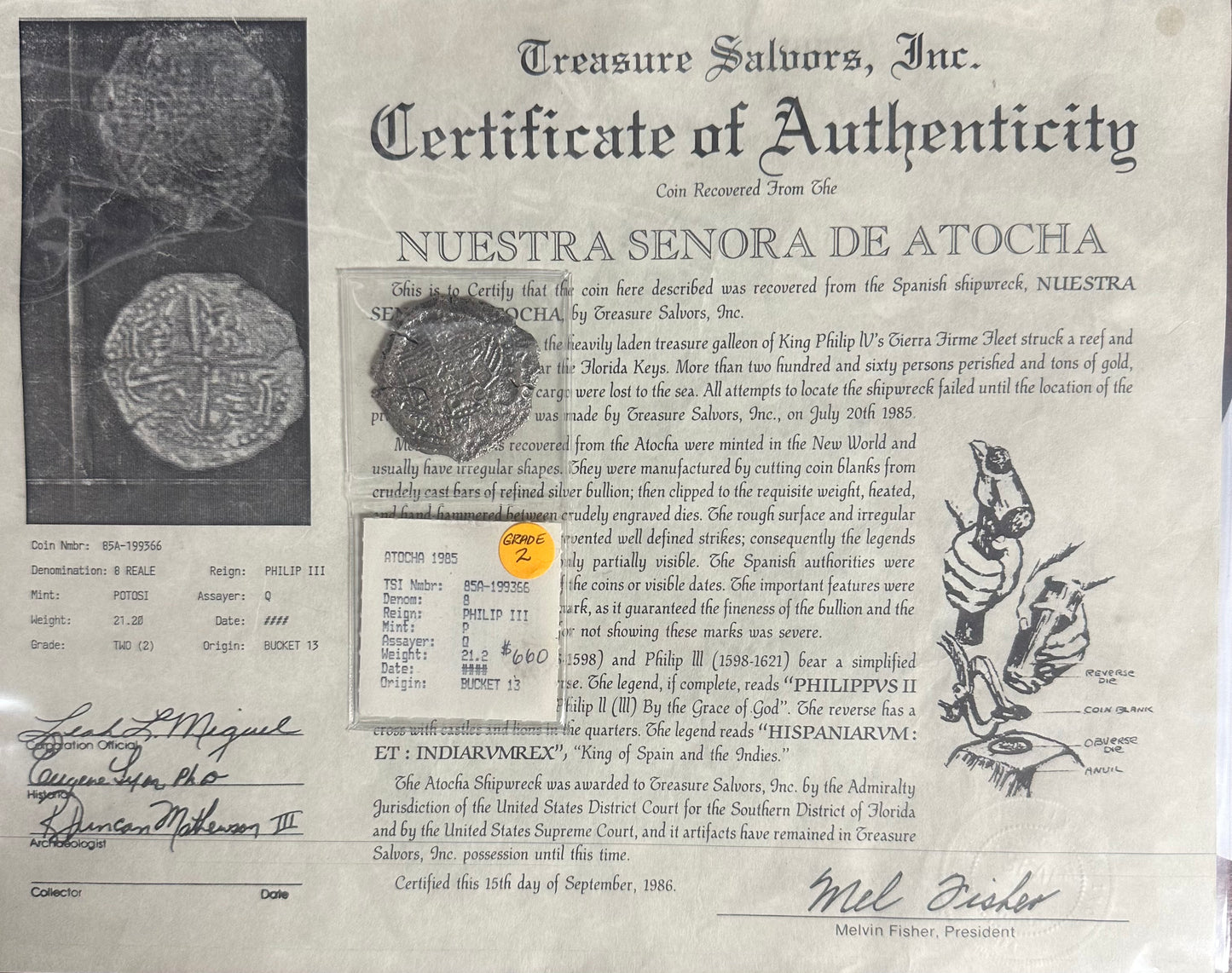 Atocha 8 Reales, Grade 2