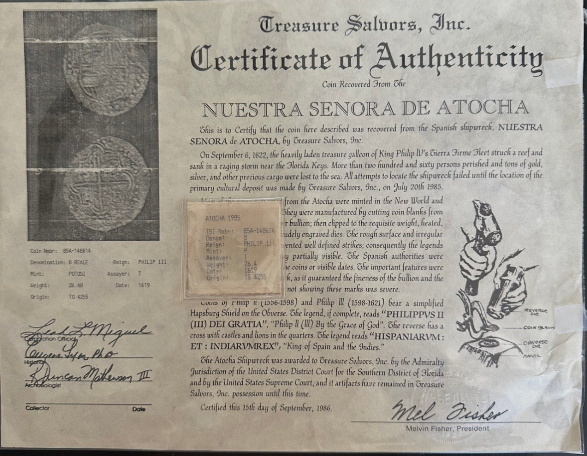 Atocha 8 Reales - Full 1619 Date