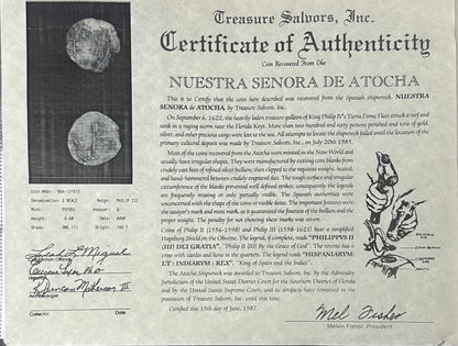 Grade 1, 2 Reale Atocha w/Original Fisher Cert